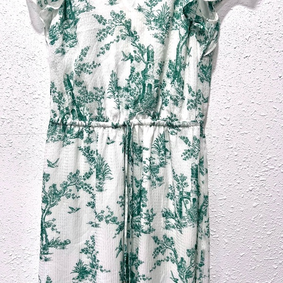 H&M Green V-Neck cottage core Maxi Sundress 4 - Picture 6 of 8